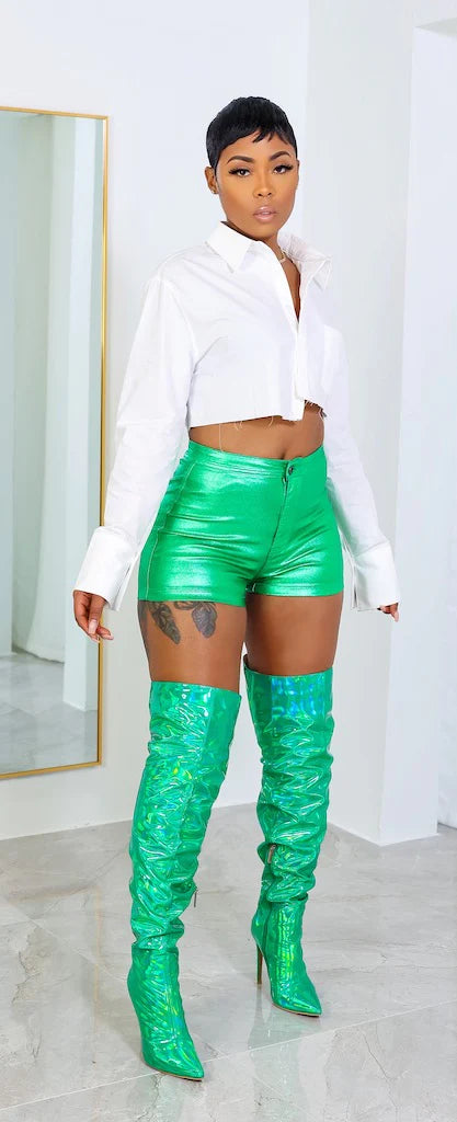 “Candy Coated” Shorts -Kelly Green